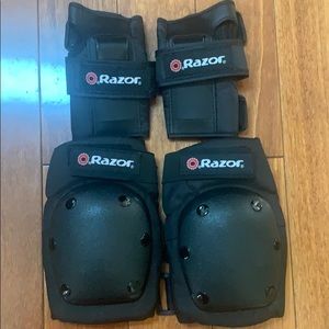 Razor youth black pad set with guards